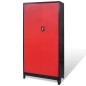 vidaXL Armario de herramientas 2 puertas acero negro/rojo 90x40x180 cm vidaXL Armario de herramientas 2 puertas acero negro/rojo 90x40x180 cm