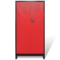 vidaXL Armario de herramientas 2 puertas acero negro/rojo 90x40x180 cm vidaXL Armario de herramientas 2 puertas acero negro/rojo 90x40x180 cm