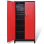 vidaXL Armario de herramientas 2 puertas acero negro/rojo 90x40x180 cm vidaXL Armario de herramientas 2 puertas acero negro/rojo 90x40x180 cm