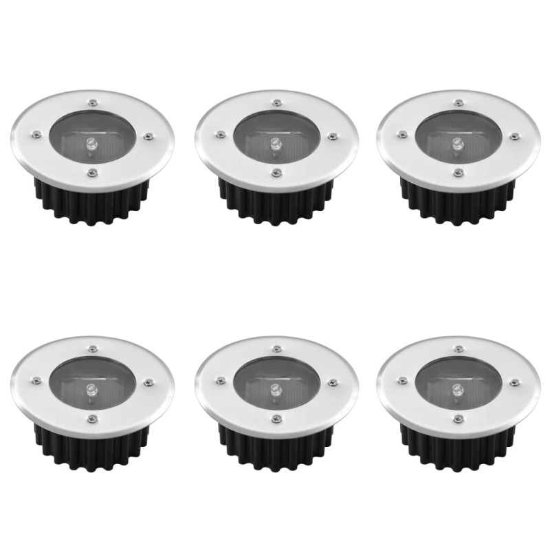 vidaXL Focos redondos de suelo solares 6 unidades vidaXL Focos redondos de suelo solares 6 unidades