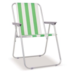 vidaXL Sillas de camping plegables 2 uds acero verde blanco 52x62x75cm