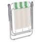 vidaXL Sillas de camping plegables 2 uds acero verde blanco 52x62x75cm vidaXL Sillas de camping plegables 2 uds acero verde blanco 52x62x75cm