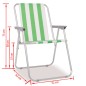 vidaXL Sillas de camping plegables 2 uds acero verde blanco 52x62x75cm vidaXL Sillas de camping plegables 2 uds acero verde blanco 52x62x75cm
