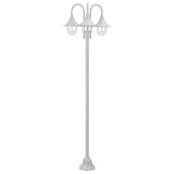 vidaXL Farolas de jardín con 3 luces aluminio blanca E27 220 cm 