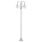 vidaXL Farolas de jardín con 3 luces aluminio blanca E27 220 cm 