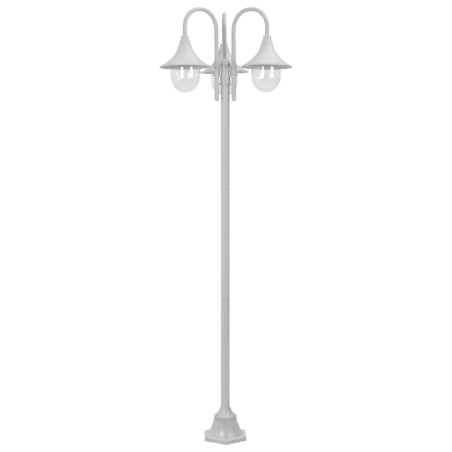 vidaXL Farolas de jardín con 3 luces aluminio blanca E27 220 cm 