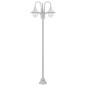 vidaXL Farolas de jardín con 3 luces aluminio blanca E27 220 cm 