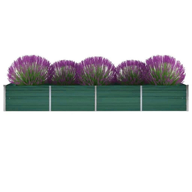 vidaXL Arriate de jardín de acero galvanizado verde 320x80x45 cm vidaXL Arriate de jardín de acero galvanizado verde 320x80x45 cm