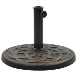 vidaXL Base de sombrilla redonda de poliresina bronce 19 kg