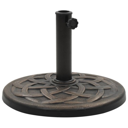 vidaXL Base de sombrilla redonda de poliresina bronce 19 kg