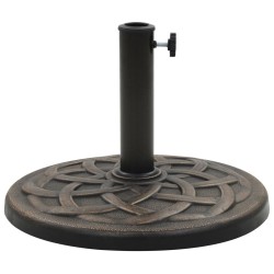 vidaXL Base de sombrilla redonda de poliresina bronce 19 kg
