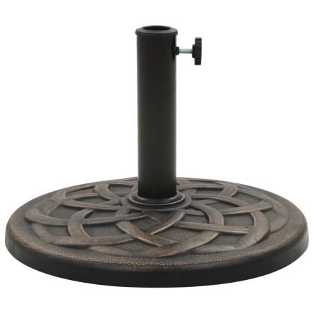vidaXL Base de sombrilla redonda de poliresina bronce 19 kg