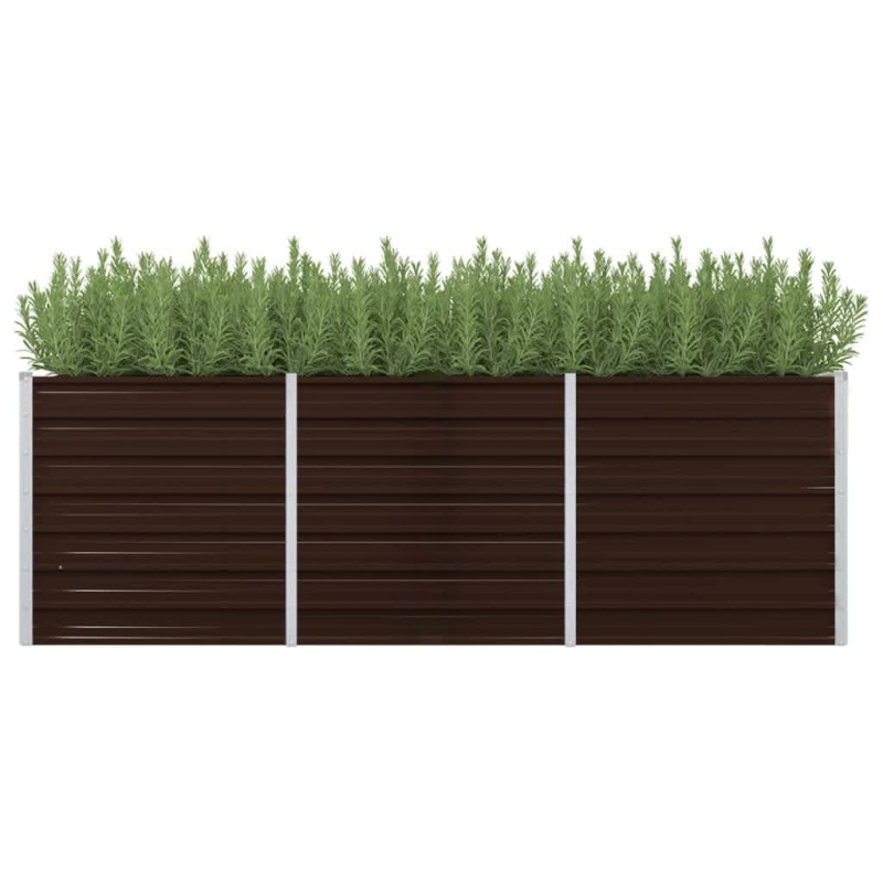 vidaXL Arriate de acero galvanizado marrón 240x80x77 cm vidaXL Arriate de acero galvanizado marrón 240x80x77 cm