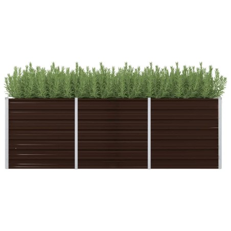 vidaXL Arriate de acero galvanizado marrón 240x80x77 cm