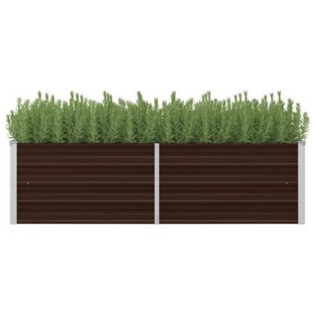 vidaXL Arriate de acero galvanizado marrón 160x40x45 cm