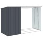 vidaXL Cobertizo jardín leña antracita acero galvanizado 245x98x159cm vidaXL Cobertizo jardín leña antracita acero galvanizado 245x98x159cm
