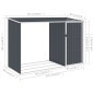 vidaXL Cobertizo jardín leña antracita acero galvanizado 245x98x159cm vidaXL Cobertizo jardín leña antracita acero galvanizado 245x98x159cm