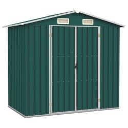 vidaXL Cobertizo de jardín acero galvanizado verde 205x129x183 cm 