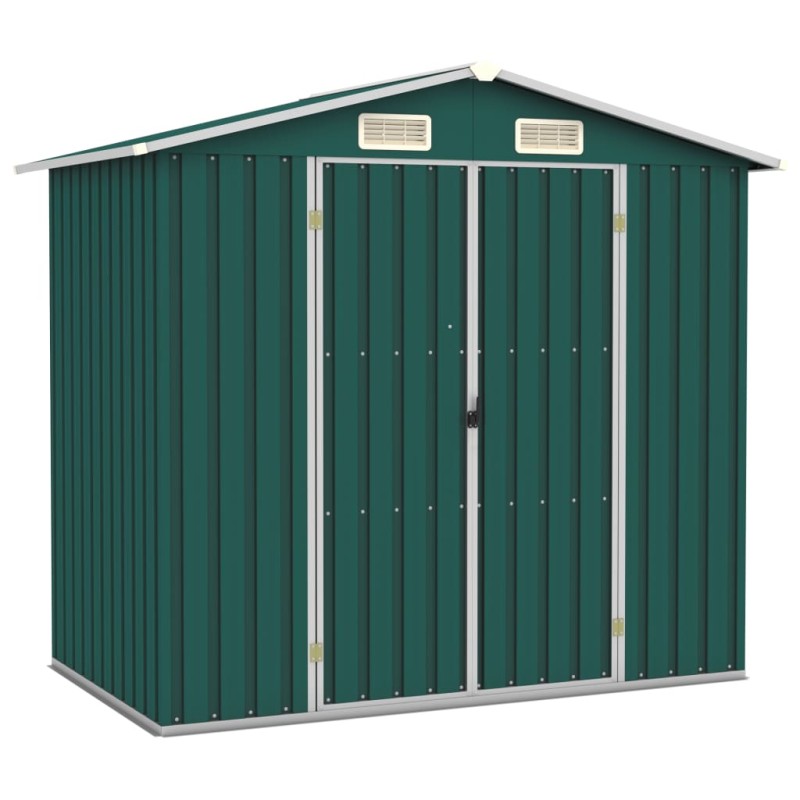 vidaXL Cobertizo de jardín acero galvanizado verde 205x129x183 cm vidaXL Cobertizo de jardín acero galvanizado verde 205x129x183 cm