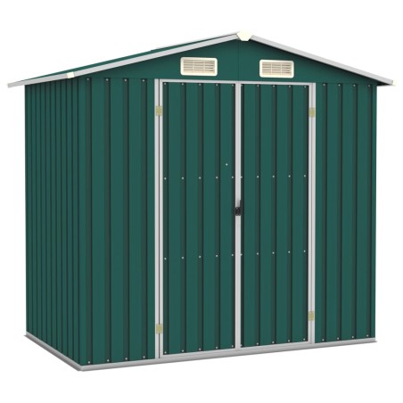 vidaXL Cobertizo de jardín acero galvanizado verde 205x129x183 cm 