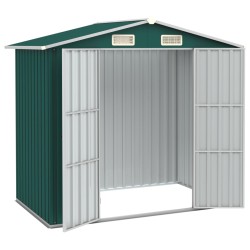 vidaXL Cobertizo de jardín acero galvanizado verde 205x129x183 cm 