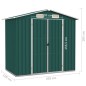 vidaXL Cobertizo de jardín acero galvanizado verde 205x129x183 cm vidaXL Cobertizo de jardín acero galvanizado verde 205x129x183 cm