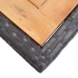 vidaXL Mesa de jardín madera maciza de acacia y ratán sintético negro