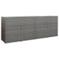 vidaXL Cobertizo cuadruple cubo basura ratán PE antracita 305x78x120cm vidaXL Cobertizo cuadruple cubo basura ratán PE antracita 305x78x120cm
