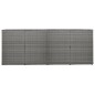 vidaXL Cobertizo cuadruple cubo basura ratán PE antracita 305x78x120cm vidaXL Cobertizo cuadruple cubo basura ratán PE antracita 305x78x120cm