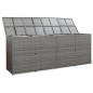 vidaXL Cobertizo cuadruple cubo basura ratán PE antracita 305x78x120cm vidaXL Cobertizo cuadruple cubo basura ratán PE antracita 305x78x120cm