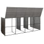 vidaXL Cobertizo cuadruple cubo basura ratán PE antracita 305x78x120cm vidaXL Cobertizo cuadruple cubo basura ratán PE antracita 305x78x120cm