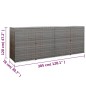 vidaXL Cobertizo cuadruple cubo basura ratán PE antracita 305x78x120cm vidaXL Cobertizo cuadruple cubo basura ratán PE antracita 305x78x120cm