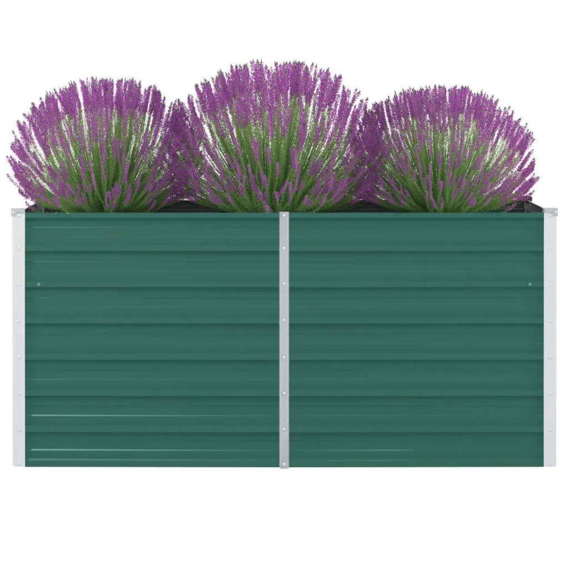 vidaXL Jardinera elevada de acero galvanizado verde 160x80x77cm