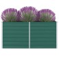 vidaXL Jardinera elevada de acero galvanizado verde 160x80x77cm