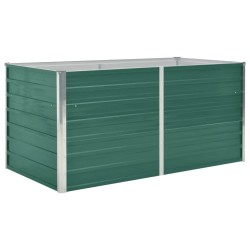 vidaXL Jardinera elevada de acero galvanizado verde 160x80x77cm