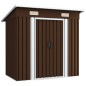 vidaXL Caseta de almacenamiento jardín acero marrón 194x121x181 cm vidaXL Caseta de almacenamiento jardín acero marrón 194x121x181 cm