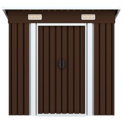 vidaXL Caseta de almacenamiento jardín acero marrón 194x121x181 cm
