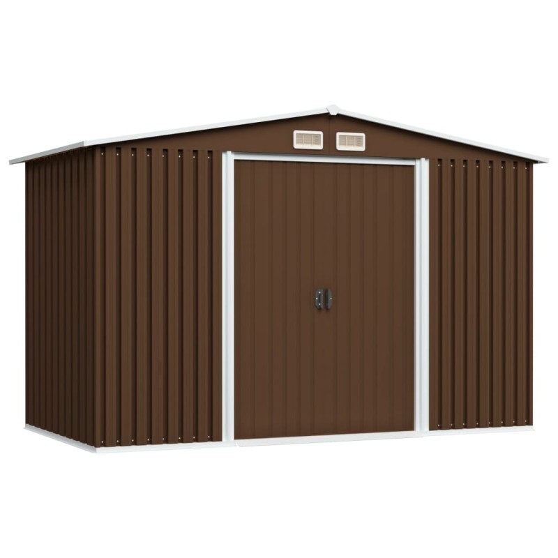 vidaXL Caseta de almacenamiento jardín acero marrón 257x205x178 cm vidaXL Caseta de almacenamiento jardín acero marrón 257x205x178 cm