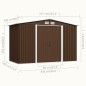 vidaXL Caseta de almacenamiento jardín acero marrón 257x205x178 cm vidaXL Caseta de almacenamiento jardín acero marrón 257x205x178 cm