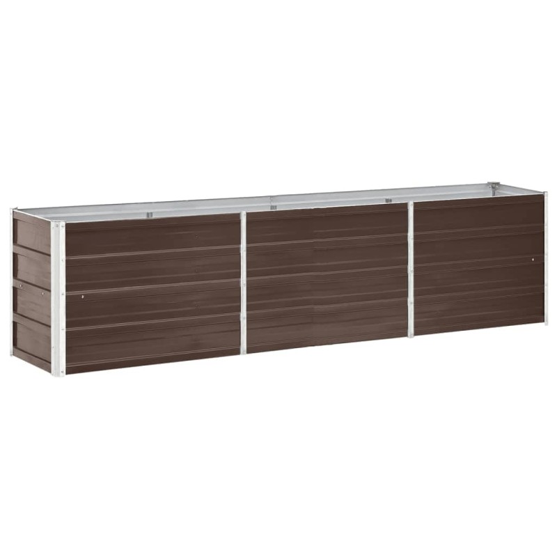 vidaXL Arriate de jardín de acero galvanizado marrón 240x40x45 cm vidaXL Arriate de jardín de acero galvanizado marrón 240x40x45 cm