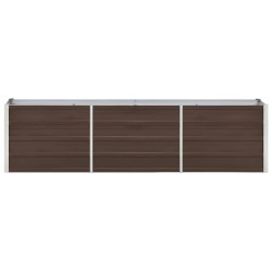 vidaXL Arriate de jardín de acero galvanizado marrón 240x40x45 cm
