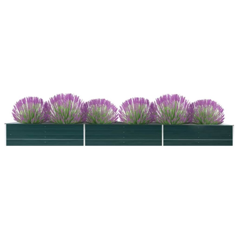 vidaXL Arriate de jardín de acero galvanizado verde 480x80x45 cm vidaXL Arriate de jardín de acero galvanizado verde 480x80x45 cm