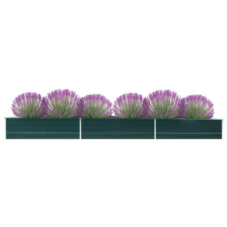 vidaXL Arriate de jardín de acero galvanizado verde 480x80x45 cm