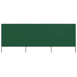 vidaXL Paravientos de playa de 3 paneles tela verde 400x80 cm