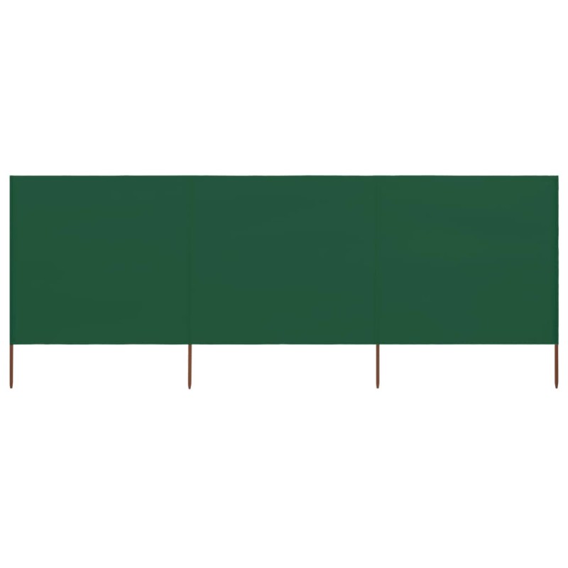 vidaXL Paravientos de playa de 3 paneles tela verde 400x80 cm vidaXL Paravientos de playa de 3 paneles tela verde 400x80 cm