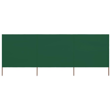 vidaXL Paravientos de playa de 3 paneles tela verde 400x80 cm