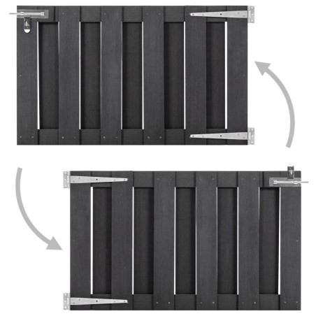 vidaXL Puerta de jardín de WPC gris 100x60 cm