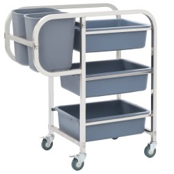 vidaXL Carrito de cocina con recipientes de plástico 82x43,5x93 cm