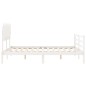 vidaXL Estructura de cama matrimonio con cabecero madera maciza blanco vidaXL Estructura de cama matrimonio con cabecero madera maciza blanco