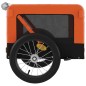 vidaXL Remolque de bicicleta mascotas hierro tela Oxford naranja negro